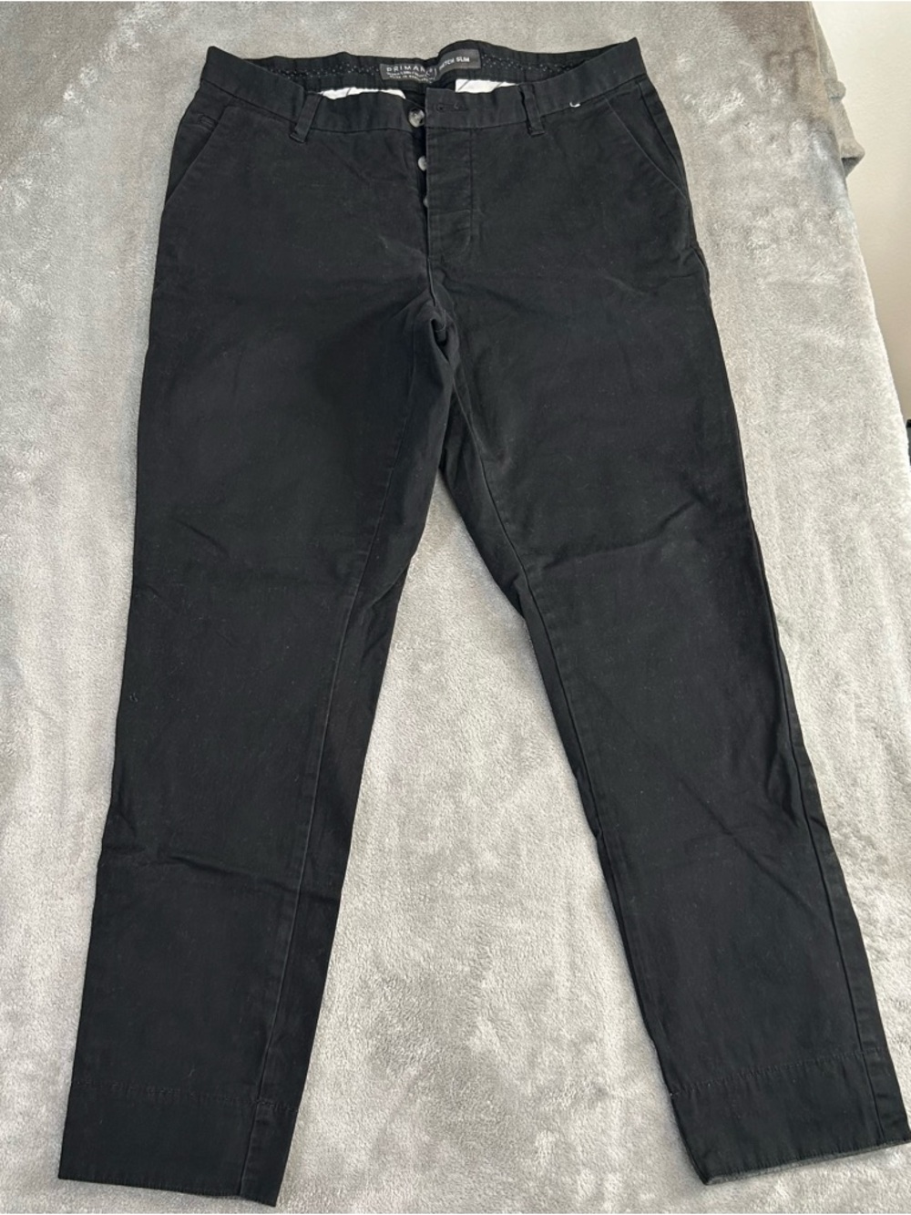 Primark Men’s Stretch Slim Fit Pants Color Black Size 34x30‎
